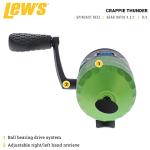Lew's Crappie Thunder Spincast Fishing Reel, 4.3:1 Gear Ratio, Right or Left-Hand Retrieve, Crappie Thunder Green