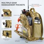 KastKing BaitSpace Standard Fishing Tackle Sling Bag, Water-resistant Sling Pack for Bank, Wader & Boat Fishing, Rod & Beverage Holder, Adjustable Straps, Durable 420D Nylon Fabric