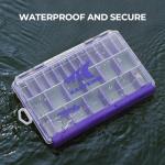 KastKing HyperSeal Waterproof Tackle Box, 3600 and 3700 Tackle Trays, Fishing Tackle Box Organizer with Removable Dividers, Lure Box and Terminal Tackle Storage,Purple