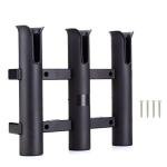 Wall Mounted Fishing Rod Holders Tubes Links Fishing Rod Holder Rack Rests (3-pole-black)