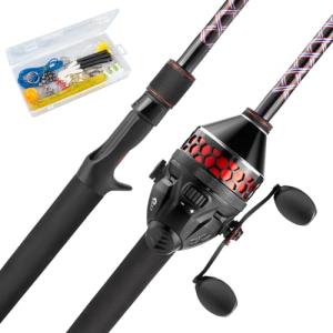KastKing Brutus SpinCast Fishing Reel Combo- 2Pc Blanks, 6'6" M 30 Reel
