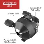Zebco 606 Spincast Fishing Reel, Size 60 Reel, Right-Hand Retrieve, Pre-Spooled with 20-Pound Zebco Fishing Line, QuickSet Anti-Reverse and Dial-Adjustable Drag, Black, Clam Packaging