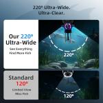 SUNMORN Underwater Fishing Camera with 4.3" HD IPS Screen, 220° Wide-Angle View, 50ft Waterproof Cable & 6000mAh Battery – Ideal for Ice, Lake, Boat and Kayak Fishing
