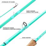 Sougayilang Fly Fishing Rod - High-Performance IM8 Carbon Blank, 9ft for 5/6wt and 7/8wt, Travel-Friendly Design-#5-Turquoise