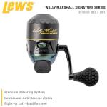 Lew's Wally Marshall Signature Series Spincast Fishing Reel, 2+1 Bearings, 4.3:1 Gear Ratio, All Metal Gears, Reversible Handle (Clam Packaging)