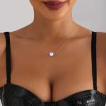 Aneneiceera Vintage Pearl Pendant Necklace Silver Pearl Choker Necklace Tiny Solitary Necklaces Transparent Invisible Chain Necklaces Thin Fishing Line Necklace Chain Jewelry for Women (Pearl bead)