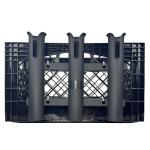 Wall Mounted Fishing Rod Holders Tubes Links Fishing Rod Holder Rack Rests (3-pole-black)