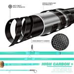 Sougayilang Fly Fishing Rod - High-Performance IM8 Carbon Blank, 9ft for 5/6wt and 7/8wt, Travel-Friendly Design-#5-Turquoise