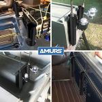 6 Tube Fishing Rod Holder Bracket Black Fishing Pole Holder with Screws for Garage Boat Cooler Trailer