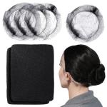 LEOBRO Black Hair Nets, 60 pcs Hair Nets for Food Service Workers, Invisible Nylon Hair Net for Women and Men, Hairnets for Buns, 24 inches