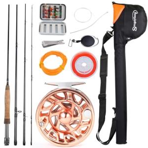 Sougayilang Fly Fishing Rod and Reel Combo, 5/6 Weight, Lightweight Portable, Starter Package