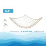 Sukh Fish Net Decorations for Party - 2PCS 39.37 * 78.74 in Fishing Net Decoration Netting for Wall Photo Hanging Nautical Fishnet Table Runner Decorative Ocean Theme Birthday Party Rope Nets