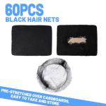 LEOBRO Black Hair Nets, 60 pcs Hair Nets for Food Service Workers, Invisible Nylon Hair Net for Women and Men, Hairnets for Buns, 24 inches