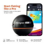 Deeper PRO+ 2 Sonar Fish Finder - Portable Fish Finder and Depth Finder For Kayaks, Boats and Ice Fishing with GPS Enabled | Castable Deeper Fish Finder with FREE User Friendly App