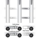 Wall Mounted Fishing Rod Holders Tubes Links Fishing Rod Holder Rack Rests (3-pole-black)