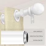 White Curtain Rods for Windows 28 to 48 Inch, 5/8" Diameter Heavy Duty Metal Splicing Adjustable Small Curtain Rod With Bracket(2.3-4 Feet)