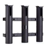 Wall Mounted Fishing Rod Holders Tubes Links Fishing Rod Holder Rack Rests (3-pole-black)