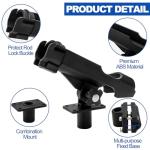 Bekith 2 Pack Fishing Rod Holder with Combo Mount, Adjustable Fishing Boat Rod Holder, Black Finish