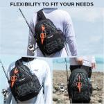 KastKing Karryall Sling Tackle Bag–Fishing Sling Pack,Fishing Backpack With Rod Holder,MOLLE System,Soft Bait & Gear Storage