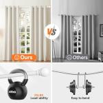 White Curtain Rods for Windows 28 to 48 Inch, 5/8" Diameter Heavy Duty Metal Splicing Adjustable Small Curtain Rod With Bracket(2.3-4 Feet)