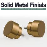 Warm Gold Curtain Rods for Windows 72 to 144 Inches Adjustable Length Heavy Duty 1" Diameter Brass Bronze Long Window Curtain Rod with Solid Metal Finials for Outdoor Farmhouse Bedroom Living Room