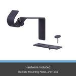 Kenney Fast Fit 5/8" No Measure Curtain Rod Brackets, Matte Black