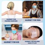 LEOBRO Black Hair Nets, 60 pcs Hair Nets for Food Service Workers, Invisible Nylon Hair Net for Women and Men, Hairnets for Buns, 24 inches