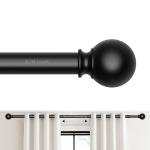 JRZOO Curtain Rod for Windows 18-45 Inch, Black 5/8 Inch Small Window Treatment Rods, Short Adjustable Splicing Drapery pole, Matte Black