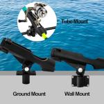Bekith 2 Pack Fishing Rod Holder with Combo Mount, Adjustable Fishing Boat Rod Holder, Black Finish