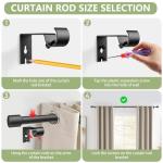 5/8” Diameter Curtain Rods 30-90 Inch, for 30-84 Inch Windows, Adjustable Splicing Black Curtain Rods for Windows with Brackets, Window Rod Long Small Curtains Rod