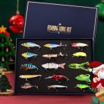 HALF CRESCEN Fishing Lures Kit for Diving Bass/Trout/Pike with Lifelike Action, Fishing Gear Set for 2025 Xmas (Gift Box 1)