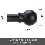 GXOACKJ 2 Pack Black Curtain Rods for windows 32 to 48 inch, 5/8 inch Splicing Heavy Duty Metal Curtain Rod Set with Brackets