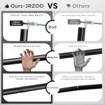JRZOO Curtain Rod for Windows 18-45 Inch, Black 5/8 Inch Small Window Treatment Rods, Short Adjustable Splicing Drapery pole, Matte Black
