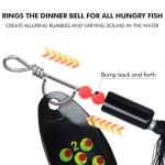 TRUSCEND Well-Made Rooster Tail Fishing Lures with Flash Copper Body and Blade, Two-Way Spinning Spoons System Fishing Spinners for Jigging, Freshwater Crappie Jigs, Blade Bait for Bass Trout Walleye