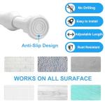 Ginbel Direct 2 Pack Tension Curtain Rod 15.7-28 Inch, Small Short Adjustable Extendable Spring Loaded Rods for Windows Cabinet Blinds Closet Bedroom Kitchen Bathroom Door No Drilling, White