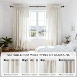 JRZOO Curtain Rod for Windows 18-45 Inch, Black 5/8 Inch Small Window Treatment Rods, Short Adjustable Splicing Drapery pole, Matte Black