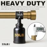 Warm Gold Curtain Rods for Windows 72 to 144 Inches Adjustable Length Heavy Duty 1" Diameter Brass Bronze Long Window Curtain Rod with Solid Metal Finials for Outdoor Farmhouse Bedroom Living Room