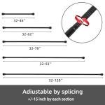 GXOACKJ 2 Pack Black Curtain Rods for windows 32 to 48 inch, 5/8 inch Splicing Heavy Duty Metal Curtain Rod Set with Brackets