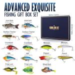 HALF CRESCEN Fishing Lures Kit for Diving Bass/Trout/Pike with Lifelike Action, Fishing Gear Set for 2025 Xmas (Gift Box 1)