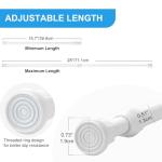 Ginbel Direct 2 Pack Tension Curtain Rod 15.7-28 Inch, Small Short Adjustable Extendable Spring Loaded Rods for Windows Cabinet Blinds Closet Bedroom Kitchen Bathroom Door No Drilling, White