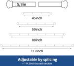 Small Curtain Rods for Windows 30" to 45" 5/8 Inch Standard Decorative Black Curtain Rod with Brackets Easy to Install for Bedroom Living room Kitchen (30",45")