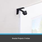 Kenney Fast Fit 5/8" No Measure Curtain Rod Brackets, Matte Black