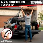 Cargo Net for Pickup Truck Bed (4'x6' Stretches to 8'x12') Double Thick Heavy Duty Pickup Truck Bed Organizer Accessories - 12 Metal Carabiners, Bungee Mesh Accessory with Strap Hooks