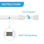 Ginbel Direct 2 Pack Tension Curtain Rod 15.7-28 Inch, Small Short Adjustable Extendable Spring Loaded Rods for Windows Cabinet Blinds Closet Bedroom Kitchen Bathroom Door No Drilling, White