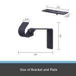 Kenney Fast Fit 5/8" No Measure Curtain Rod Brackets, Matte Black
