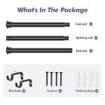 Small Curtain Rods for Windows 30" to 45" 5/8 Inch Standard Decorative Black Curtain Rod with Brackets Easy to Install for Bedroom Living room Kitchen (30",45")