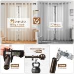 KAMANINA Curtain Rods for Windows 72 to 144 Inches (6-12ft) Long Heavy Duty Curtain Rod, 7/8 Inch Adjustable Decorative Drapery Rods with Netted Texture Finials, Bronze, Size: 32-144"