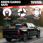 Cargo Net for Pickup Truck Bed (4'x6' Stretches to 8'x12') Double Thick Heavy Duty Pickup Truck Bed Organizer Accessories - 12 Metal Carabiners, Bungee Mesh Accessory with Strap Hooks