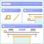 Byondeth Curtain Rods for Windows 16 to 144 Inches Adjustable Length 1 Inch Diameter Window Curtain Rod with Aluminium Finials, Black