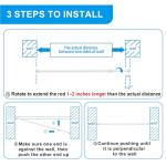 Ginbel Direct 2 Pack Tension Curtain Rod 15.7-28 Inch, Small Short Adjustable Extendable Spring Loaded Rods for Windows Cabinet Blinds Closet Bedroom Kitchen Bathroom Door No Drilling, White